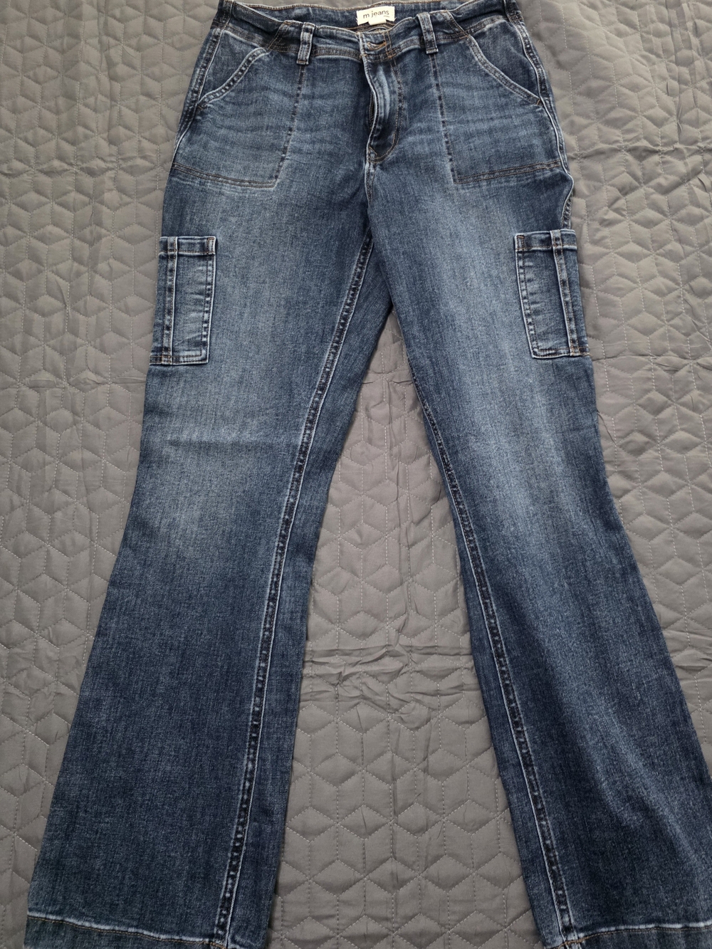 Maurices Blue Denim Boot Cut Cargo Jeans